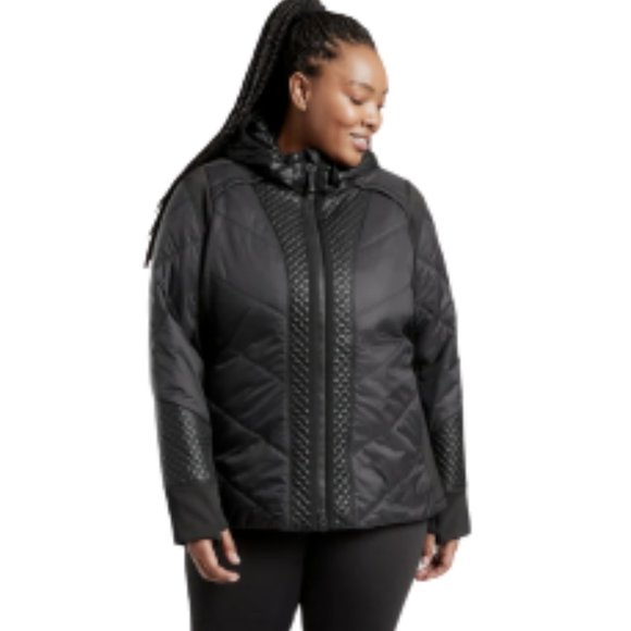 Athleta Jackets & Blazers - Athleta Rock Ridge Primaloft Lightweight Packable Hooded Jacket 3X Black
